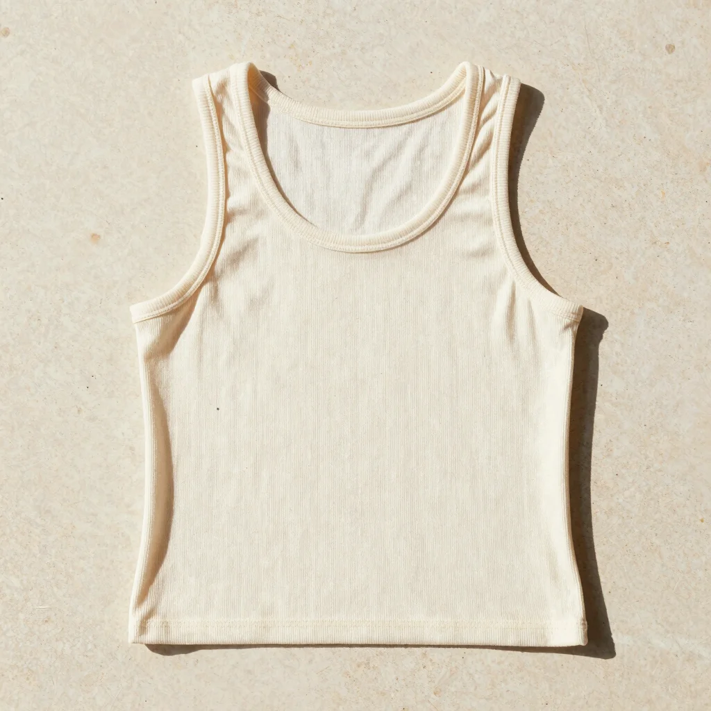 Ribbed Silk-Cotton Tank