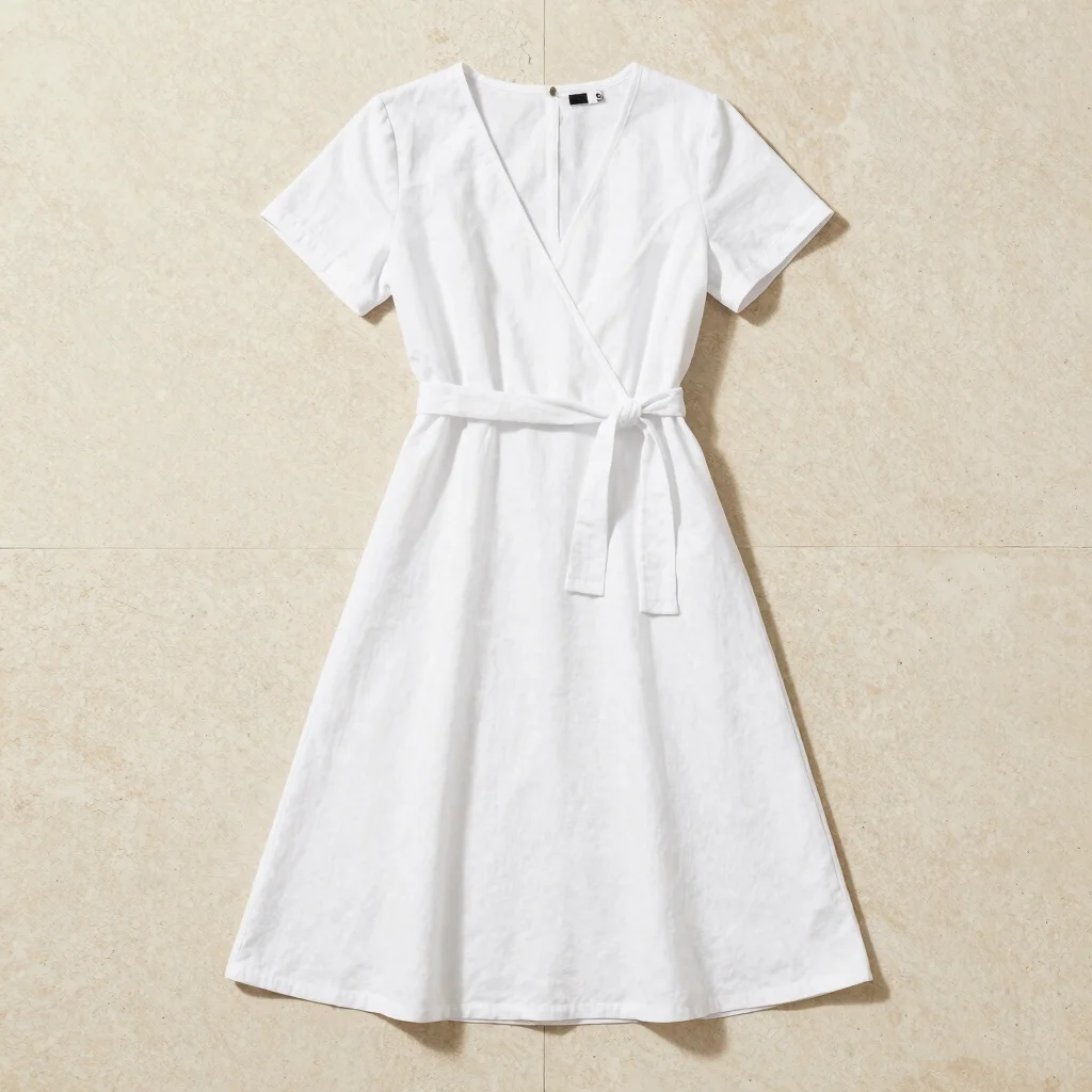 Sculpted Poplin Wrap Dress