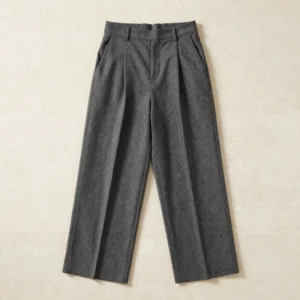 Pleated Wide-Leg Wool Trouser