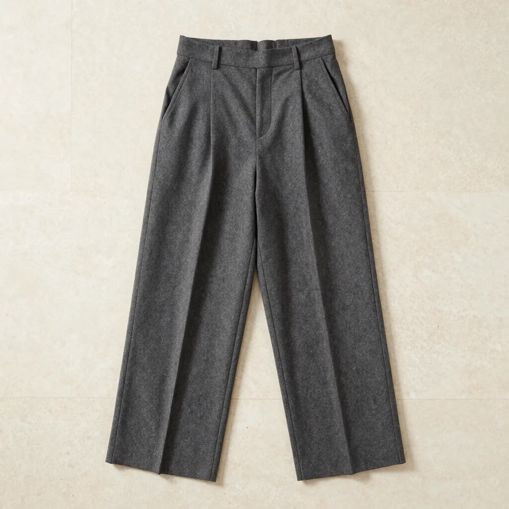 Pleated Wide-Leg Wool Trouser